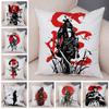 Чехол для подушки в японском стиле Ink Warrior для дивана, дома, с двойным принтом, декор, красивый пейзаж, наволочка для девочки, мягкий плюшевый чехол для подушки