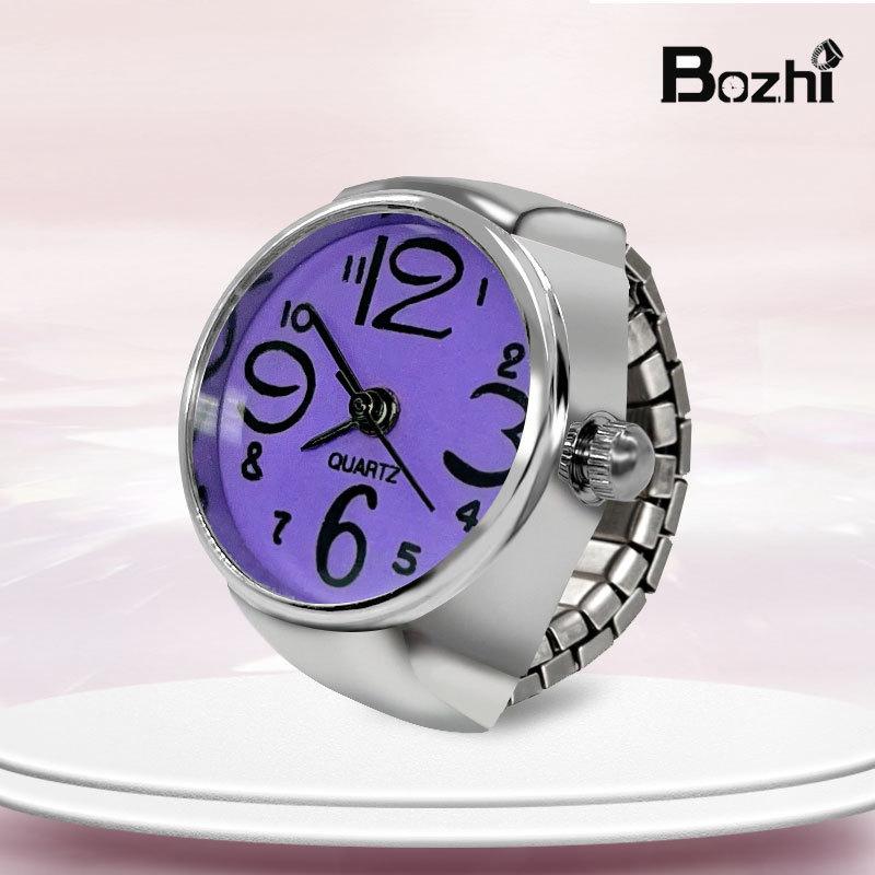 Trendy Unisex New Retro Hip-hop Women's Ring With Round Steel Dial Punk Style Elastic Quartz Ring Women's And Girls' Ring Watch