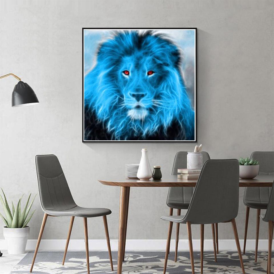 DIY 5D Лев алмазная живопись горный хрусталь картина полный круглый животное полная алмазная вышивка подарок мозаика вышивка крестиком украшения