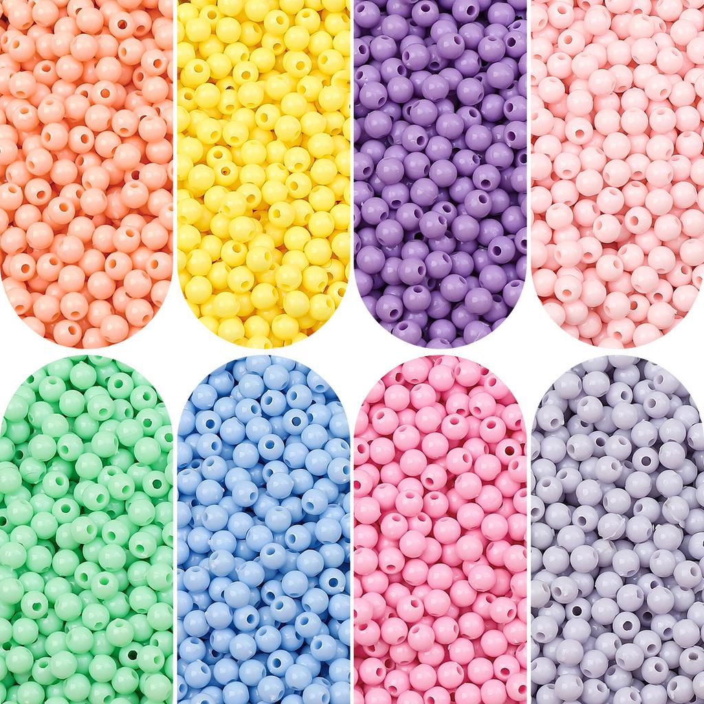 Бусины для браслета ручной работы 3/4 мм акриловые однотонные круглые бусины бусины ручная работа бусины для браслета россыпью бусины ювелирные аксессуары