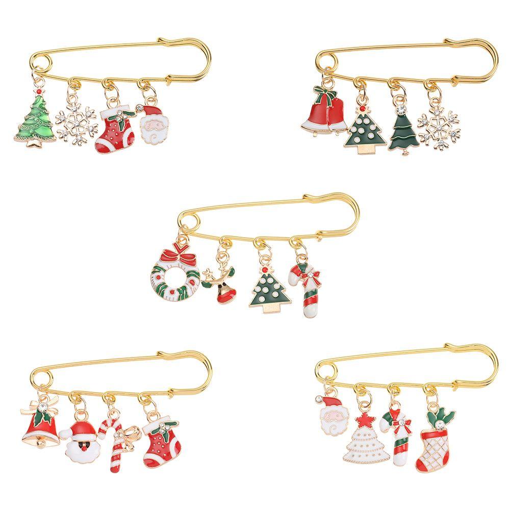 Snowman Elk Snowflake Jewelry Accessories Enamel Brooch Metal Pins Christmas Pin Christmas Brooch