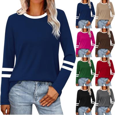 Женский модный однотонный топ с длинным рукавом