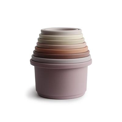 Mushie Stacking Cup Cup Stacking, развивающая мелкую моторику, детская игрушка, пластиковая игрушка, лепесток Stacking Cup (1/6 будет в наличии), Складывающийся лепесток чашки