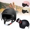 Electric Motorcycle Helmet Motor Car Scooter Bike Men Woman Open Face Half Helmet Anti-UV Safety Hat Bicycle Cap with Goggles