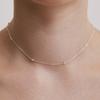 (925 Silver) Bezel Dot Chain Necklace NZ2418