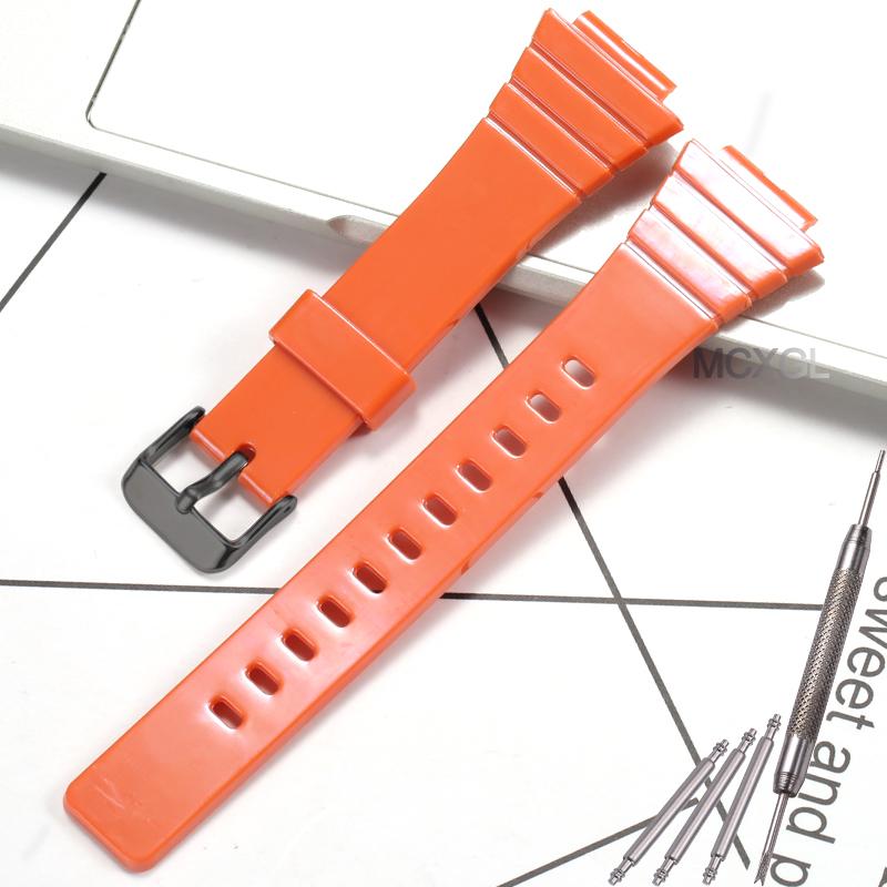 Смоляной ремешок для часов Casio W-215H W215H W-217H F105W F108WH Запасной ремешок 18 мм Водонепроницаемый Спортивные аксессуары для часов
