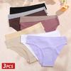 3PCS Seamless Ice Silk Panties for Women Sexy Low Rise Briefs Female Ultra Thin No Trace Underwear Ladies Breahtbale Lingerie