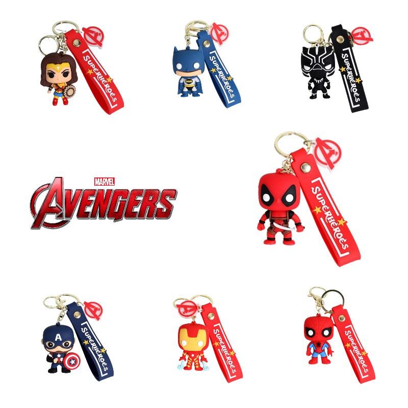 Мультяшный Marvel Капитан Америка Человек-паук Силиконовый брелок-подвеска Бэтмен Супергерой Маленький подарок
