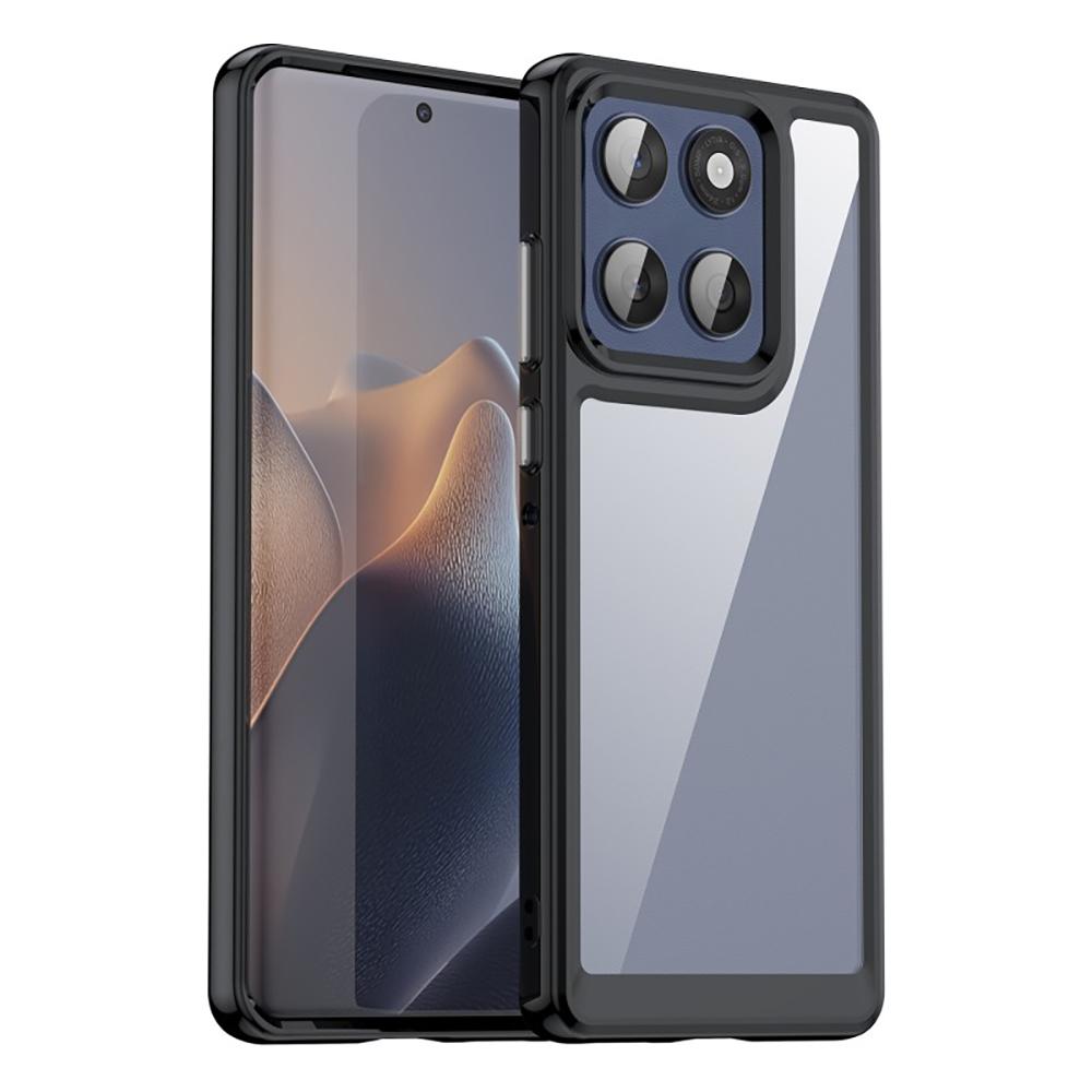 Серия WANLONFENG XC Чехол для Motorola Edge 60 Fusion 5G из ТПУ и акрила с закаленным стеклом (Большое отверстие для линзы)
