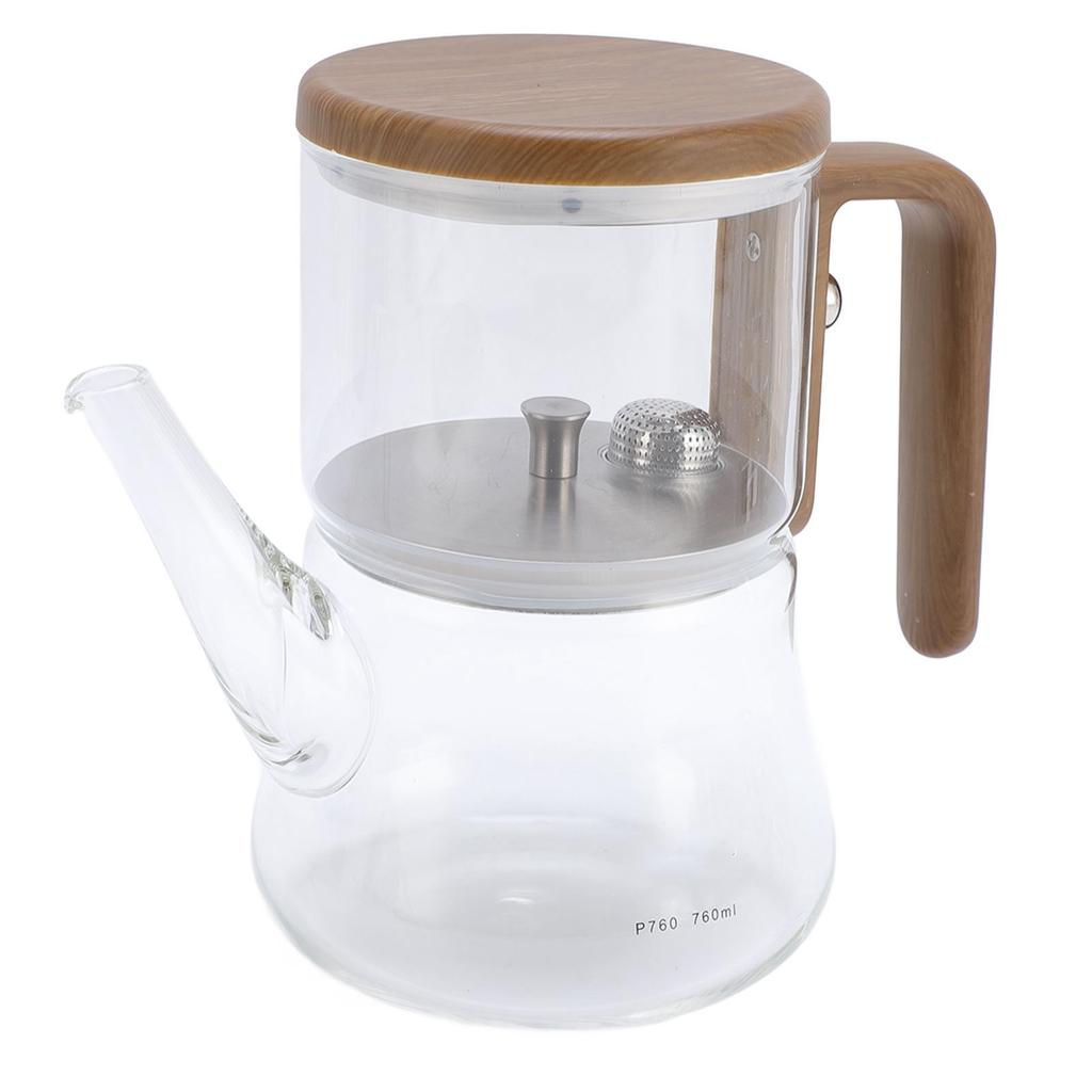 760 мл Магнитный стеклянный чайник для разделения воды Прозрачный чайник с ситечком и ручкой против ожогов