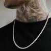 Men 3mm Choker Necklace Hip Hop Style Twist Chain Necklace Lobster Buckle Alloy Necklace Jewelry Accessories