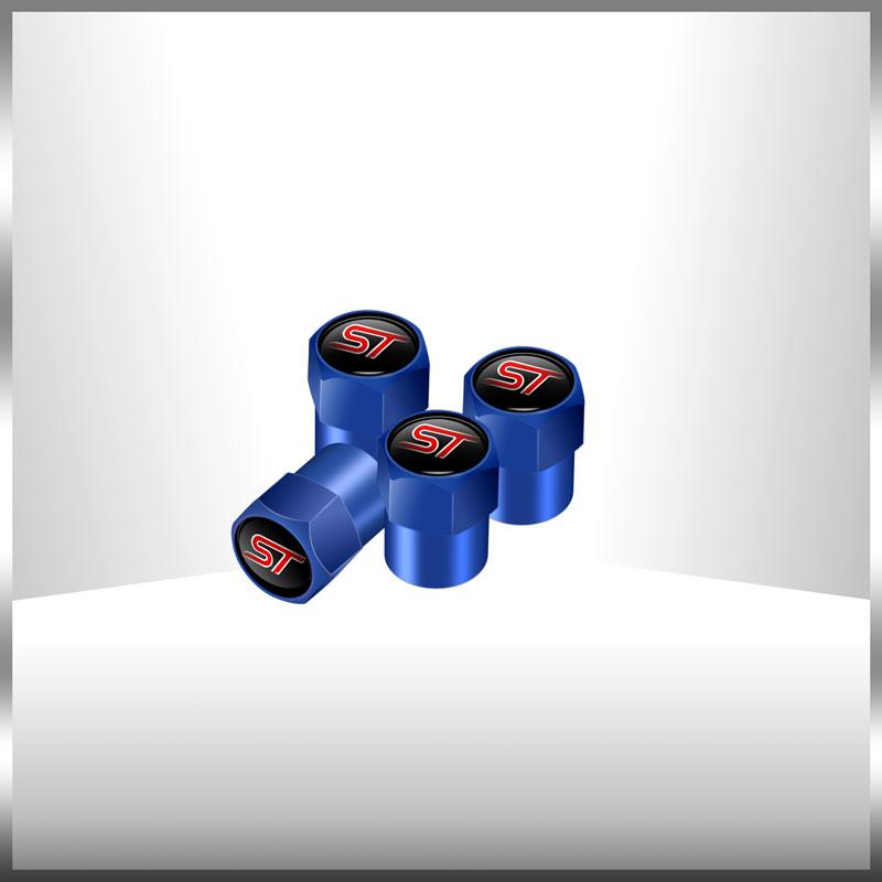 ZLKQ1 Car Styling 4Pcs/Set ST Logo Car Wheel Tire Valve Caps Covers Decor For Ford Focus Fiesta Mondeo MK1 MK2 MK3 MK4 Ranger