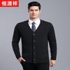 Hengyuanxiang Men's V-Neck Knit Cardigan Sweater