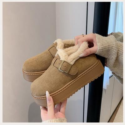 Женские зимние теплые меховые ботинки большого размера на мягкой подошве, ботильоны до щиколотки с подкладкой, нескользящие спортивные хлопковые ботинки для пеших прогулок