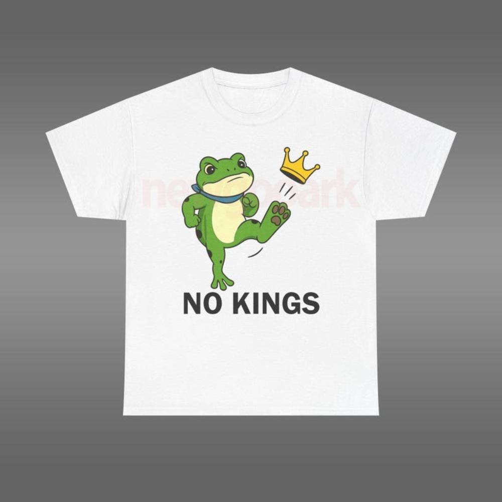 No Kings Printed Tshirt Unisex Women Funny Portland Frog Protest TShirt Casual Oneck Unisex Cotton Shortsleev Streetwear