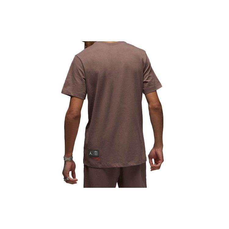 Jordan Мужские футболки Кофе Круглый вырез Умеренный Прямой крой DM3093-291