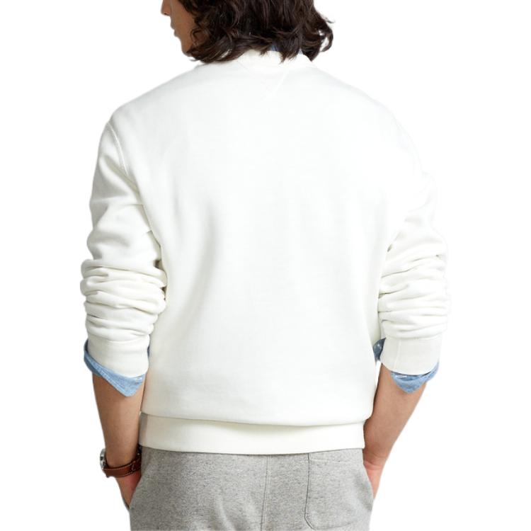 Polo Ralph Lauren Solid Color Crew Neck Pullover Long Sleeve Sweatshirt Men Sweatshirt White MNPOKNI16821627