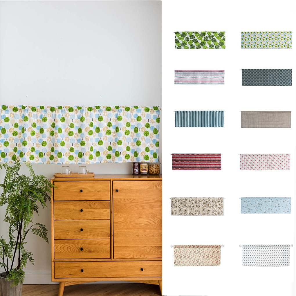 Короткие напечатанные шторы, оконные карнизы, кухонные шкафы, декоративные балдахины, полупанели