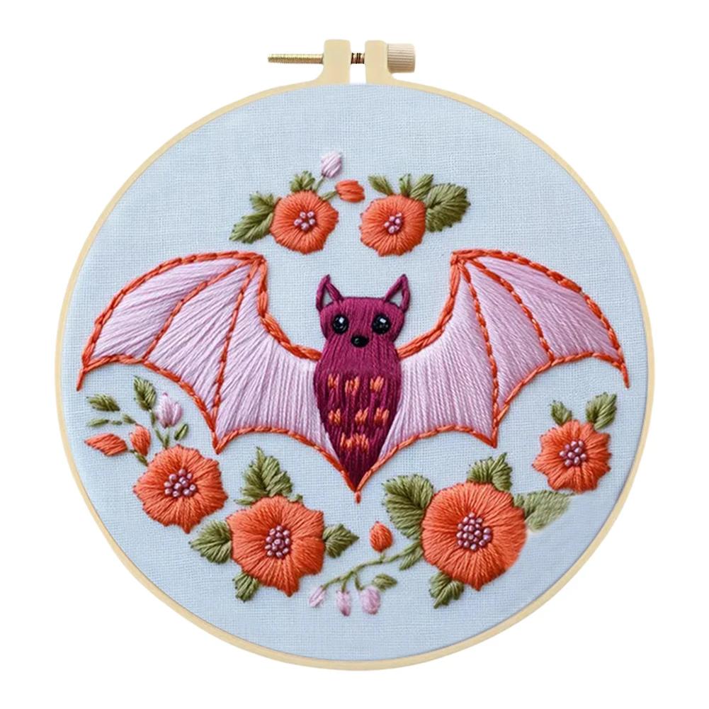 Наборы для вышивания крестом на Хэллоуин с пяльцами, цветной нитью и тканью для начинающих, DIY художественное украшение, наборы для вышивания крестом