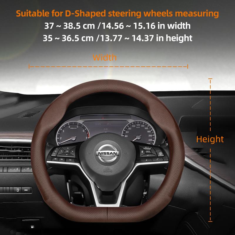 vcxja9 Suitable for Nissan Ultra-Thin Breathable Leather Steering Wheel Cover Suitable for Qashqai J10 J11 March Terrano2 Pathfinder R51 Note E12 