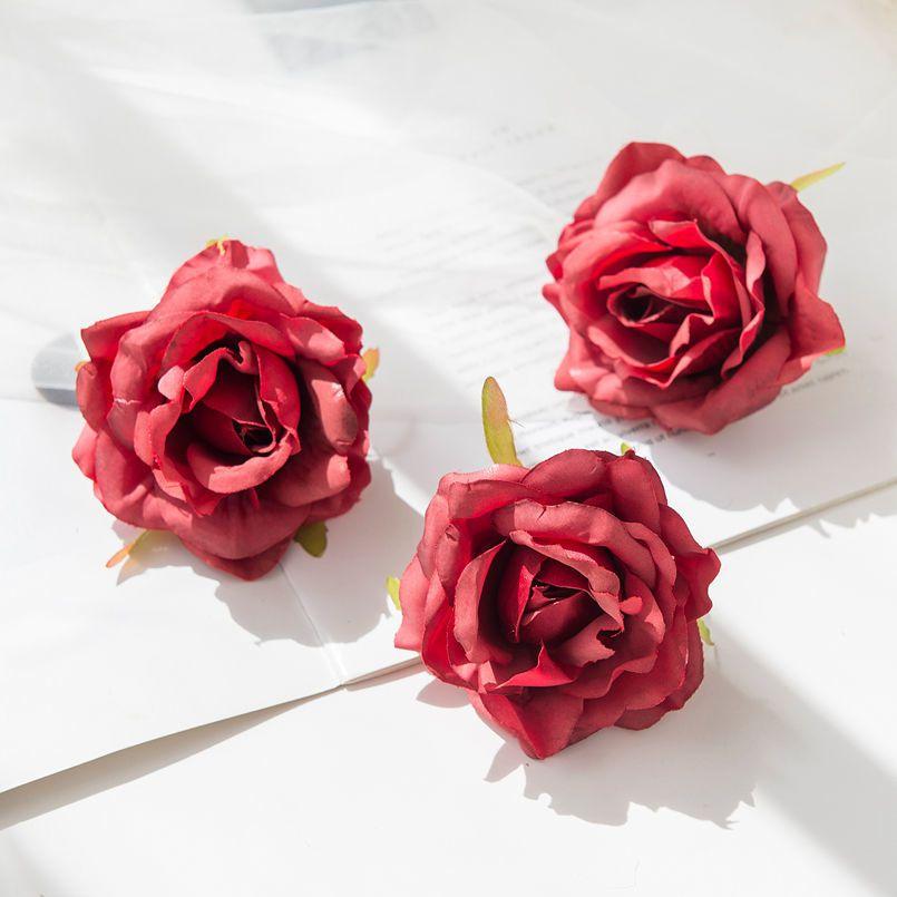 50/100 шт. Шелковая роза Искусственный цветок Уличная защита от УФ-лучей Свадебный букет невесты Арка стена Рождественский венок Для дома Сделай сам Горячая распродажа