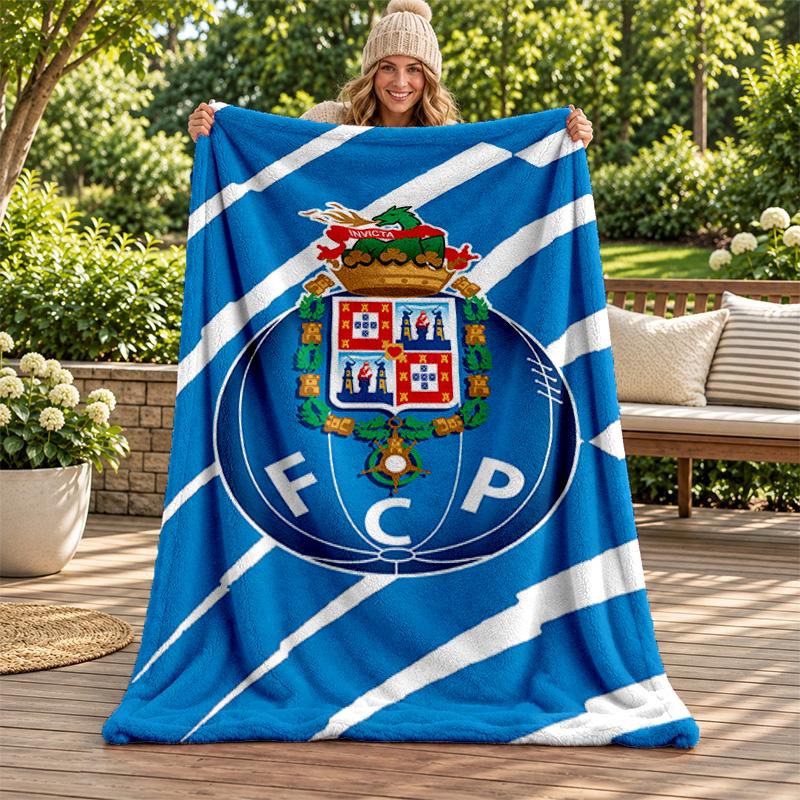 FC Porto blanket Flannel Blanket Soft Cozy Plush Throw for Sofa Bed Lightweight Home Decoration Gifts for Christmas various holidays