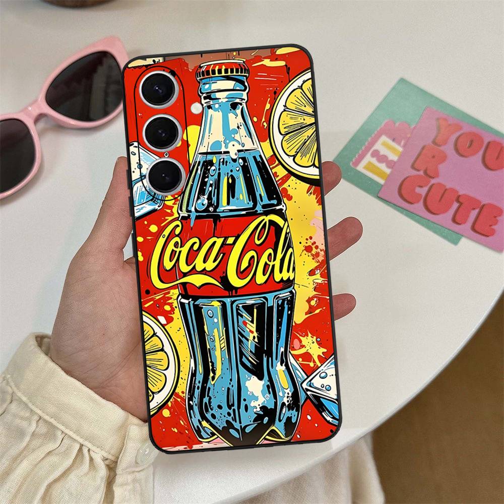 Чехол для телефона C-CocaS-Fashion Cola для Samsung S 24 Fe 25 Ultra Plus 20 Lite 21 30 22 23 24 22 Ultra 5G Fundas