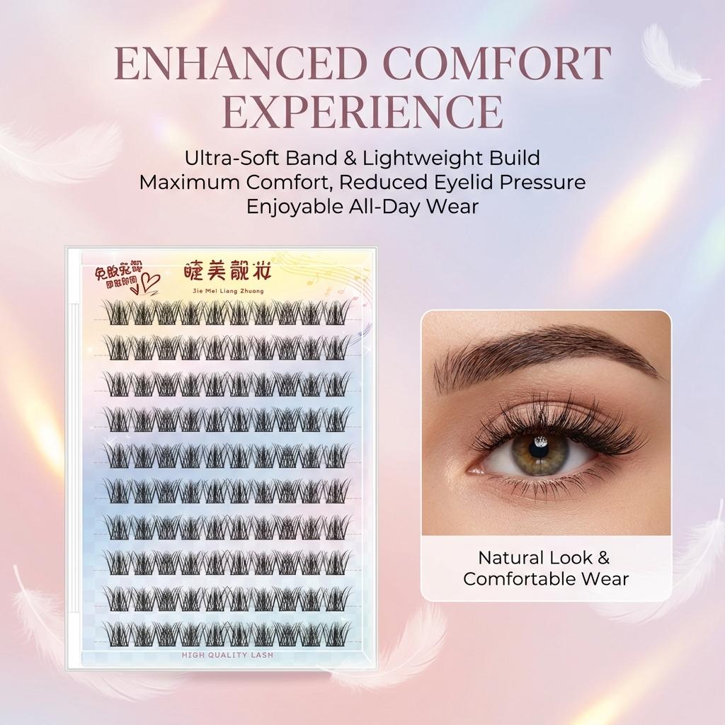 Fluffy 5D False Eyelashes Soft Lightweight Eyelashes for Natural Look and Comfortable Wear