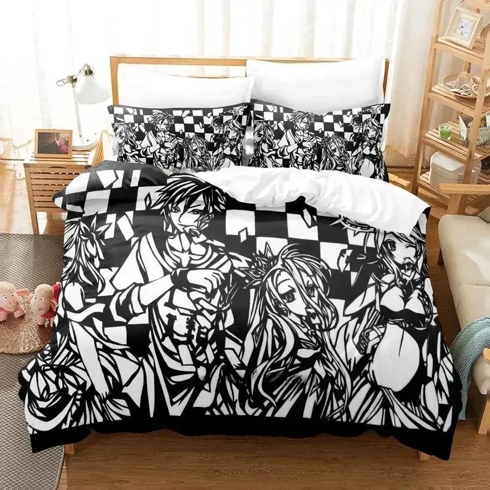 Новый комплект постельного белья Game No Game No Life Sora and Shiro Single Twin Full Queen King Size Bed Set Adult Kids Bedroom Duvet Cover Sets
