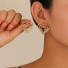 New Trend Hollow Twisted Heart Stud Earrings for Women Gold Color Metal Irregular Love Hearts Silver Color Small Earing