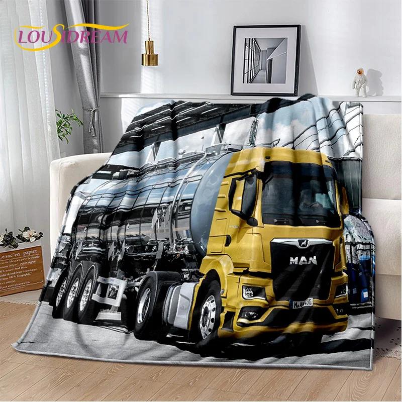 MAN Truck Lorry 3D Printing Soft Flannel Blankets,Throw Blanket Comfortable Blanket for Picnic Beds Sofa Home Bedroom Gifts kids