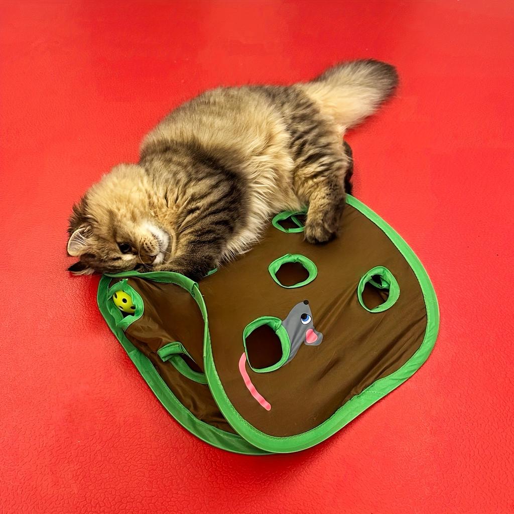 Интерактивная игра в прятки Pet Cat с 9 лунками и мячиком с колокольчиком