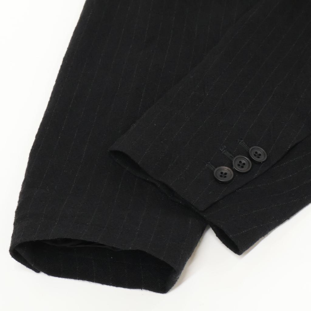 ULTERIOR 25AW Black Washed Wool Silk Stripe 2B Jacket Jacket 3 blackUsed