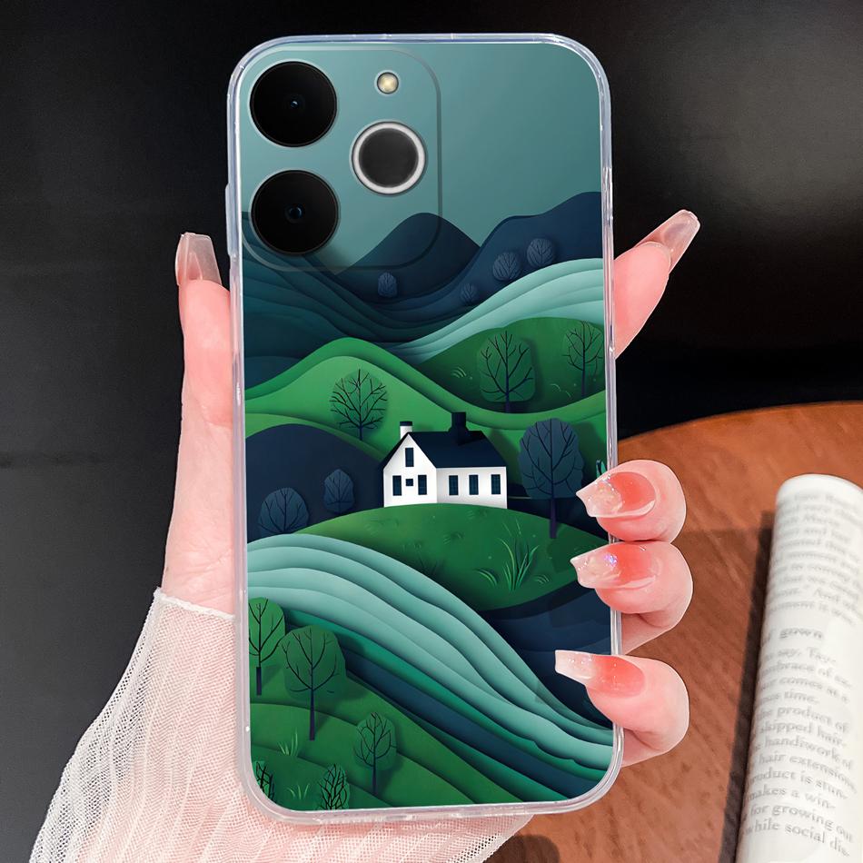 Для Oppo Realme Note 70 70T 80 4G Чехол Синий Океан Для Realme Note70 T 80 Мягкий Прозрачный Силикон Противоударный Легкий Задние Крышки