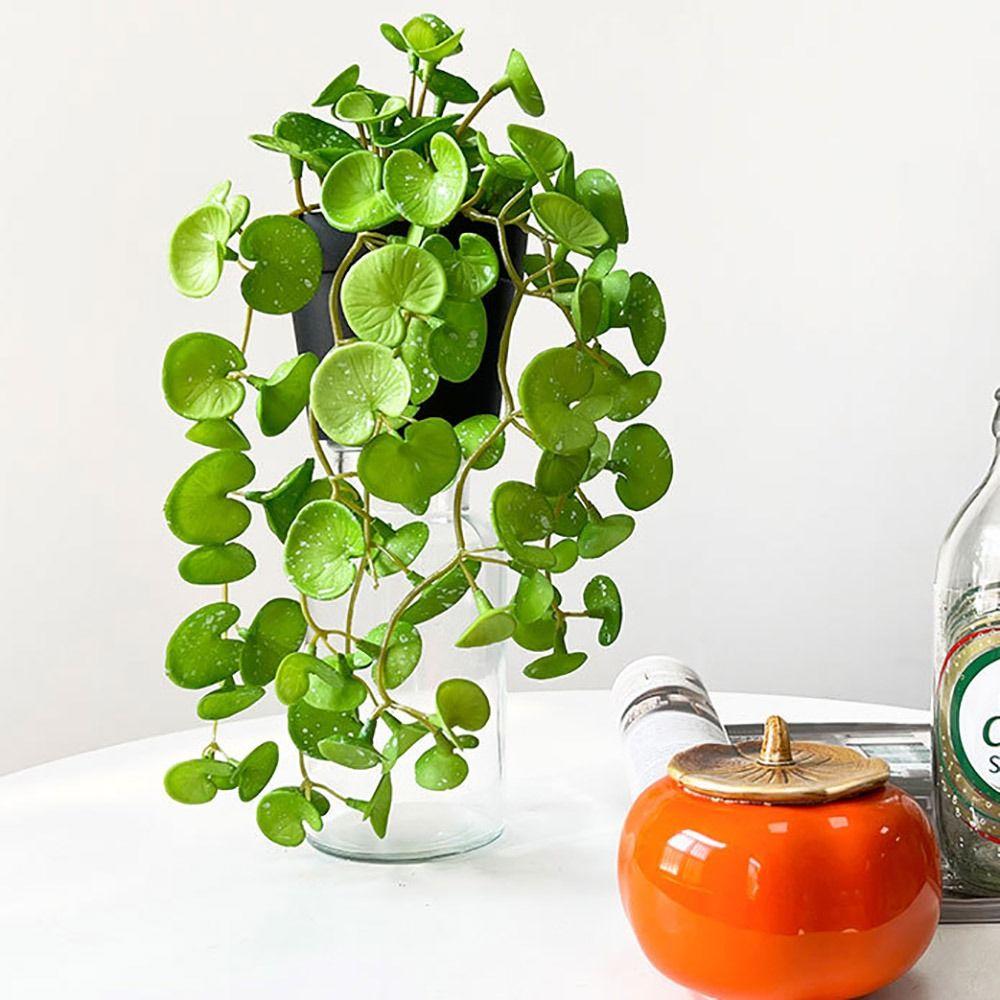 Soft Glue Succulent Plants Leaves Long Simulation Bonsai NEW Faux Copper Coin Grass  Home Office