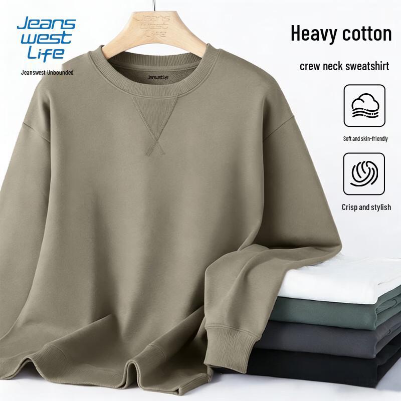 JEANSWEST LIFE Мужской тяжелый свитшот с круглым вырезом