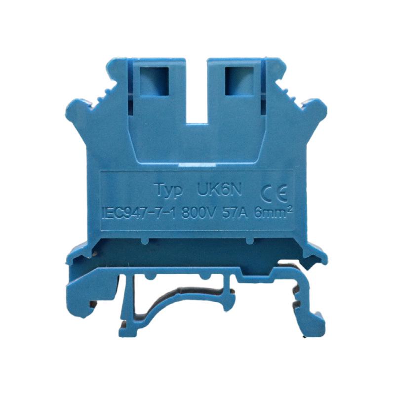 UK6N Gray Flame Retardant DIN Rail Terminal Block with Terminal Post