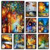 Classic Leonid Afremov Abstract Artwork Rainy Night Couple Landscape Poster Canvas Painting Wall Art Pictures Home Room Decor
