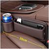 1Pc Car PU Leather Cup Holder Gap Bag Car Gap Storage Box with Cup Holder, Gap Filler Organizer for Glasses Phone Keys and Cards