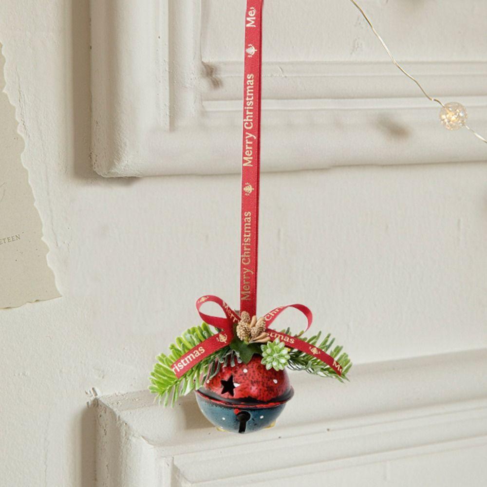 Iron Art Jingle Bell Pendant Simulation Pine Cone Christmas Tree Decorations Home Decoration