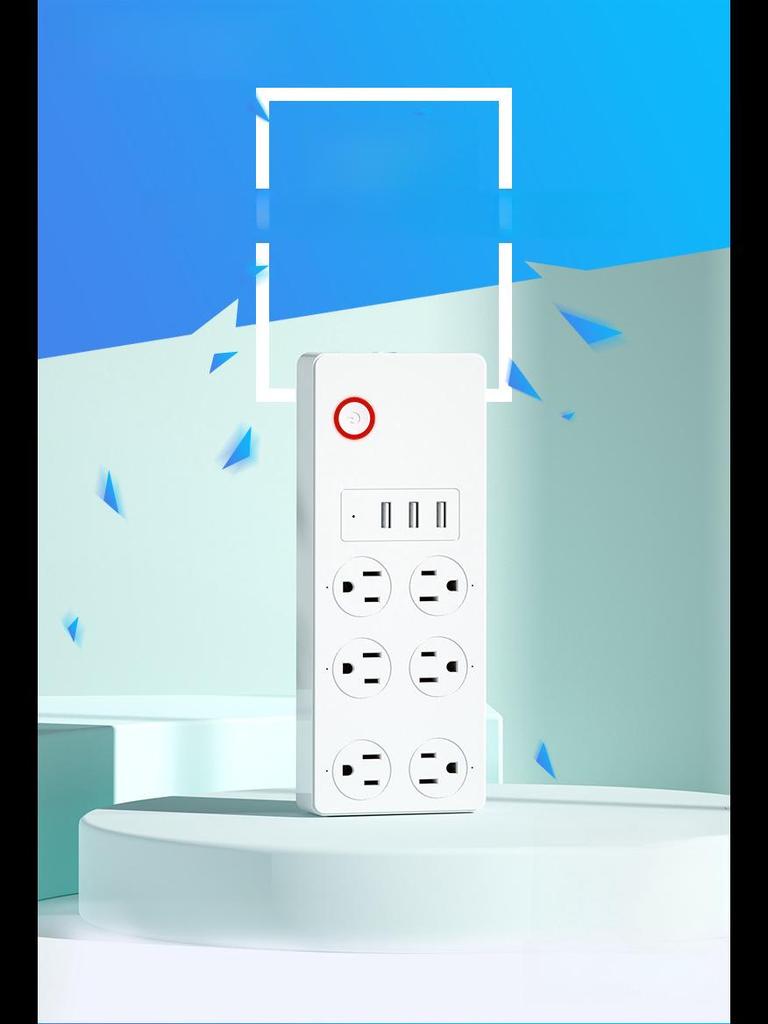 Сетевой удлинитель США с интеллектуальным управлением по Wi-Fi и таймером для умных домов