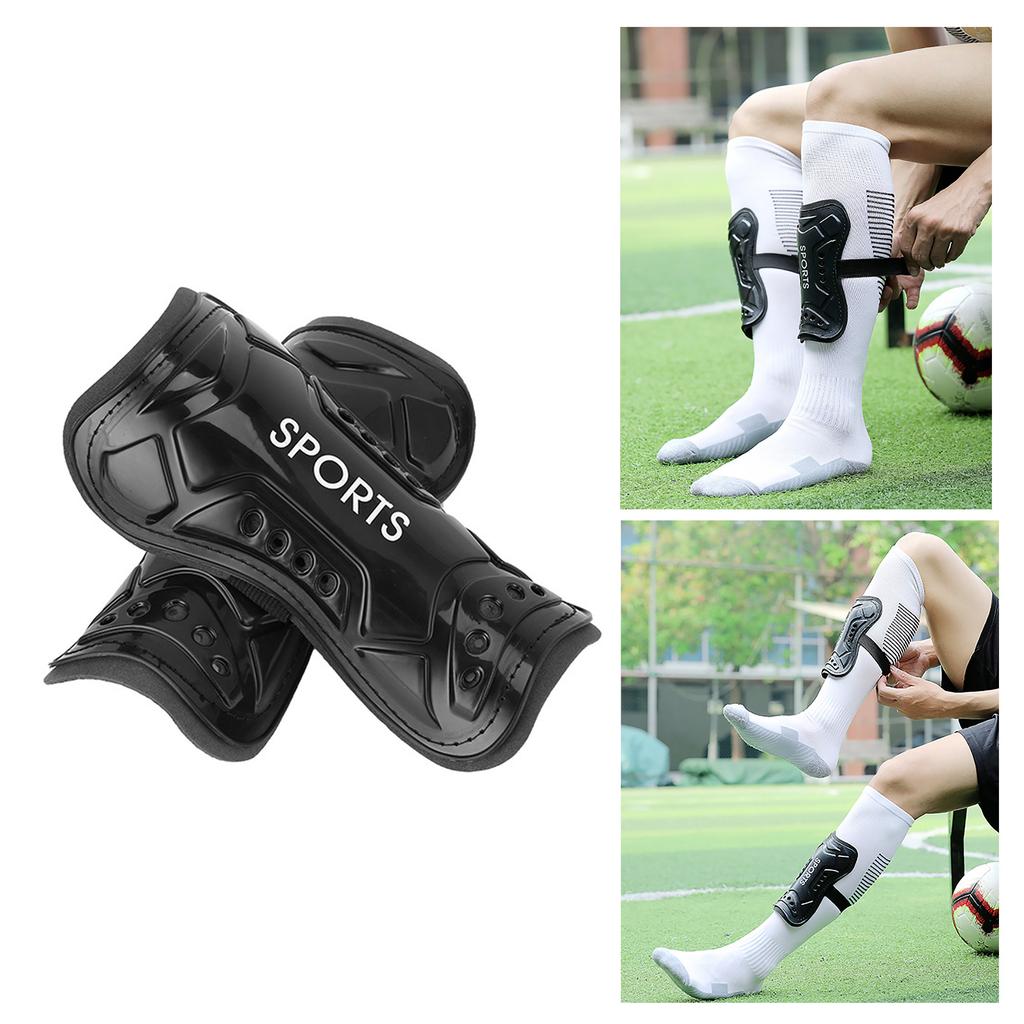 1 Pair Soccer Shin Guard Teens Breathable Shockproof Soccer Sports Shin Pad Adjustable Football Leg Protective Guards