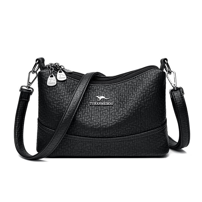 Летняя новая женская трендовая многослойная повседневная маленькая квадратная сумка через плечо из мягкой кожи, текстурная сумка-мессенджер для поездок на работу