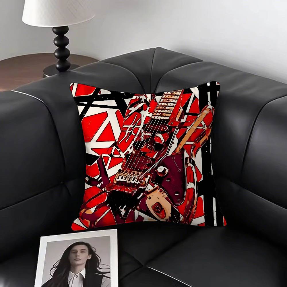 Eddie Van Halen Music Pillow Case Square Pillow Bedroom Sofa Leisure Comfort Cushion Car Living Room Home Decoration