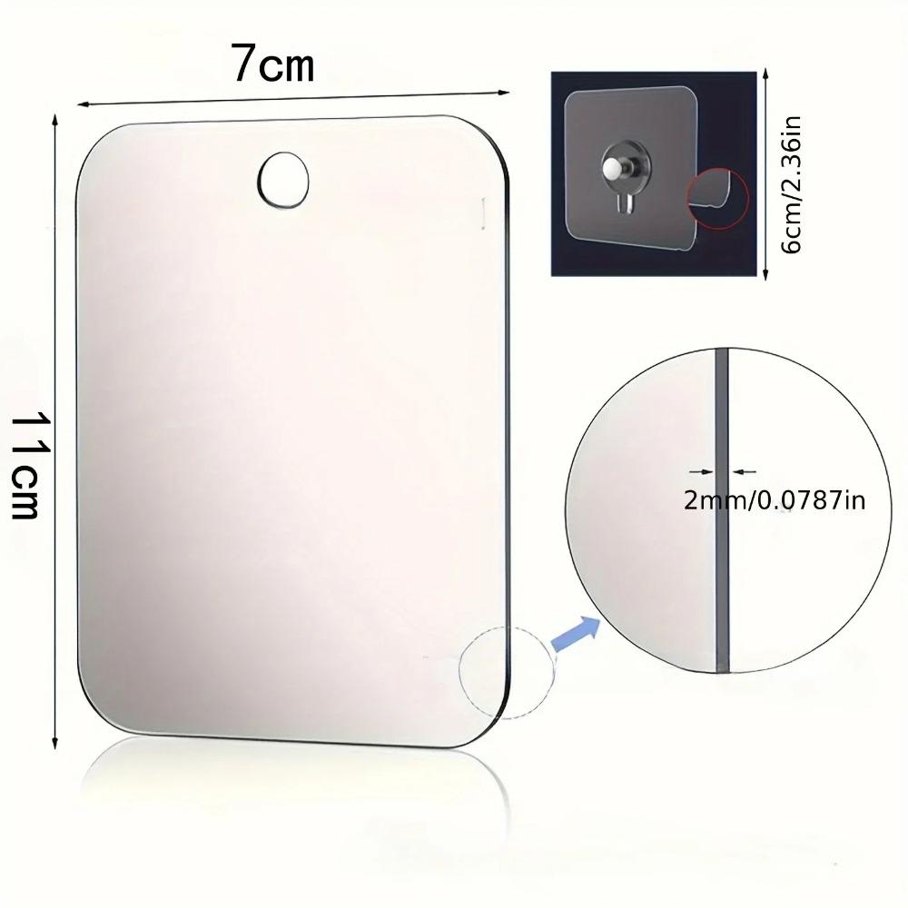 Акриловое зеркало для душа с настенным крючком, зеркало для макияжа, зеркало для ванной комнаты без запотевания для мужчин, для бритья, для женщин, для макияжа, дорожное, портативное