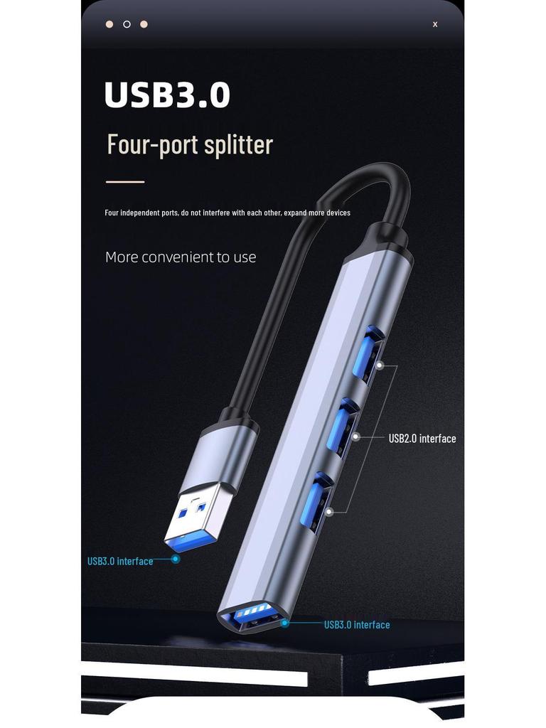 USB-C High-Speed 3.0 Hub: 4-Port Laptop Expansion Dock