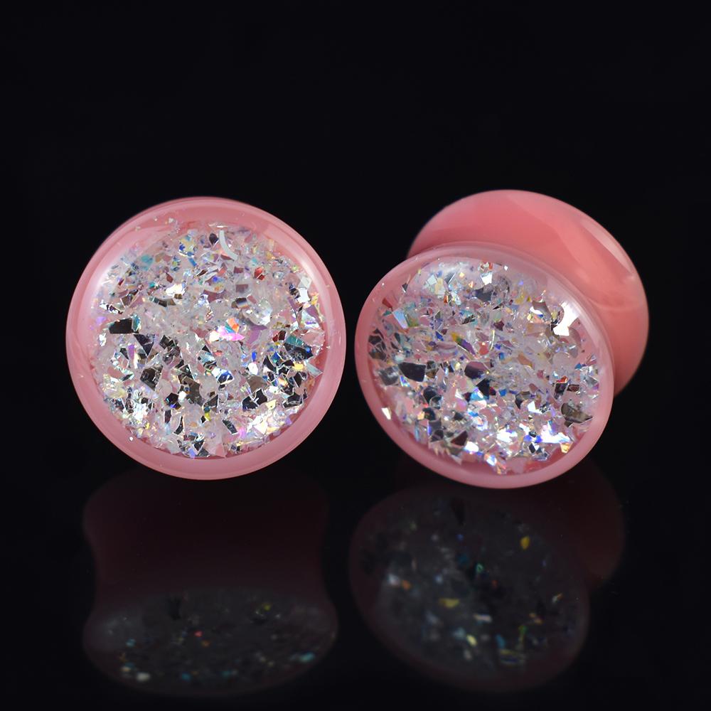 2 шт. 8-50 мм блестящие блестки ушные вкладыши туннели калибры расширитель для ушей растяжитель украшения для тела для женщин мужчин