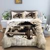 3D Car King Queen Duvet Cover Vintage Lightweight Train Bedding Set For Teens Adult Racing Supercar 2/3pcs Polyester Quilt Cover