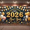2026 Праздничная витрина Блестящие акценты 2026 Праздничный фон 2026 Витрина мероприятия Цветные шары Фон для вечеринки в честь Нового года