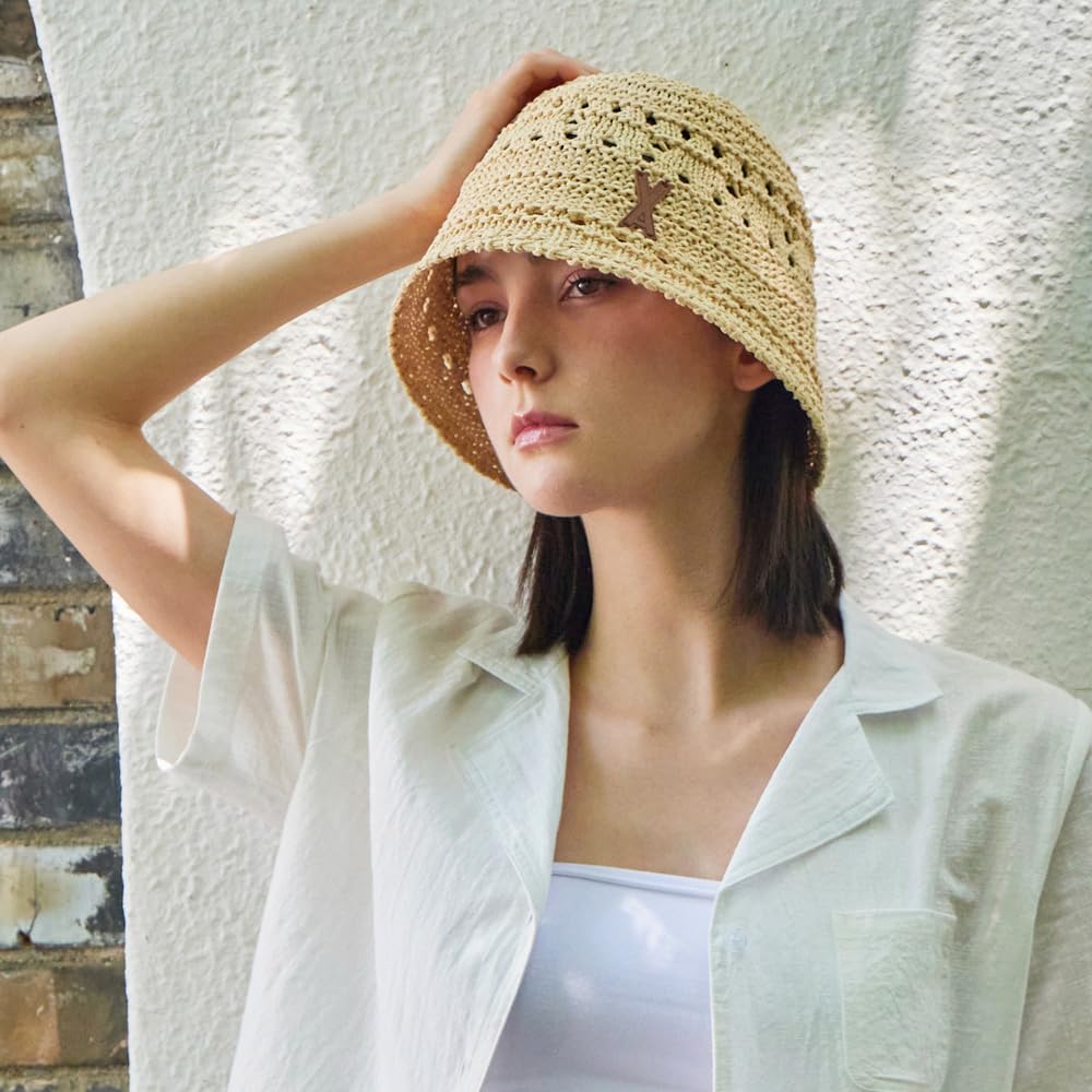 VA Патч Мягкая Вязаная Панама Бежевая